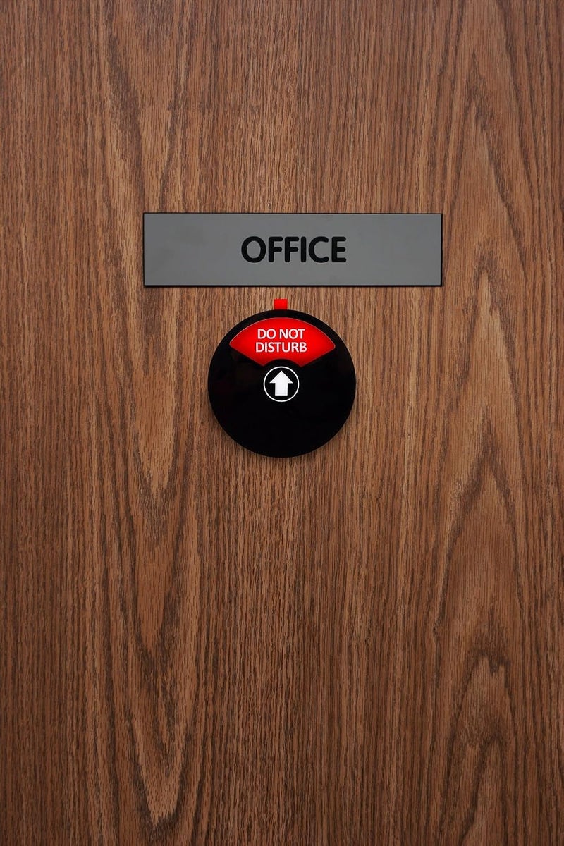 Kichwit Privacy Sign for Office Door, Do Not Disturb, Out of Office, Please Knock, In a Meeting, Conference Sign for Offices, 5 Inch, Black - Image 5