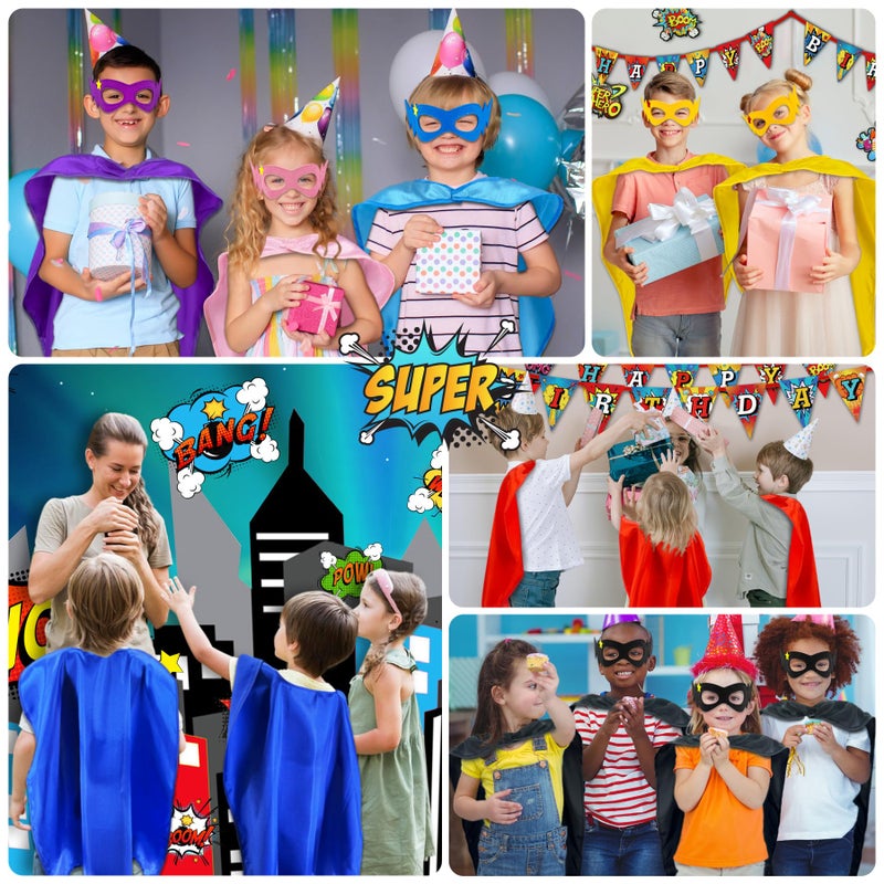 D.Q.Z Superhero-Capes for Kids 20 Sets Children-Superhero Capes and Masks for Super Hero Toys Birthday Party Dress Up Costume (Multicolored) - Image 2