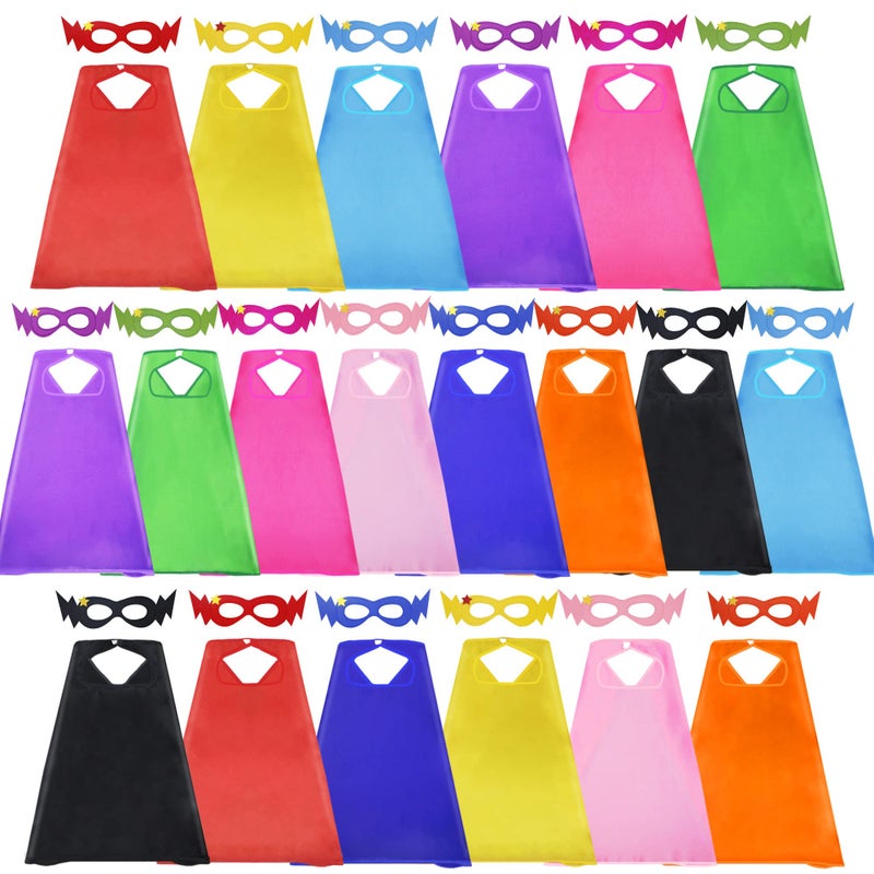 D.Q.Z Superhero-Capes for Kids 20 Sets Children-Superhero Capes and Masks for Super Hero Toys Birthday Party Dress Up Costume (Multicolored) - Image 1