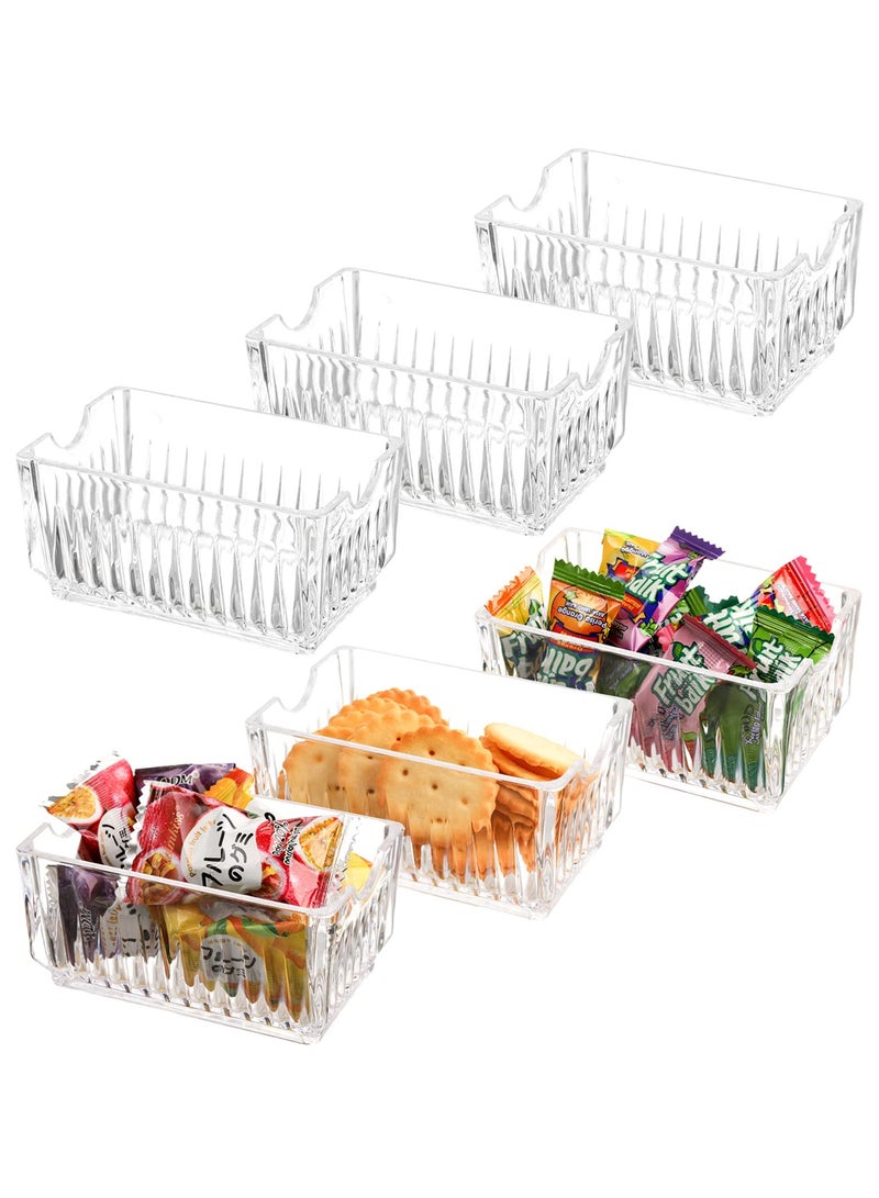 Clear Acrylic Sugar and Tea Bag Organizer, 6 Pack Condiment Holder for Countertop, Drawer, and Coffee Bar - Image 1