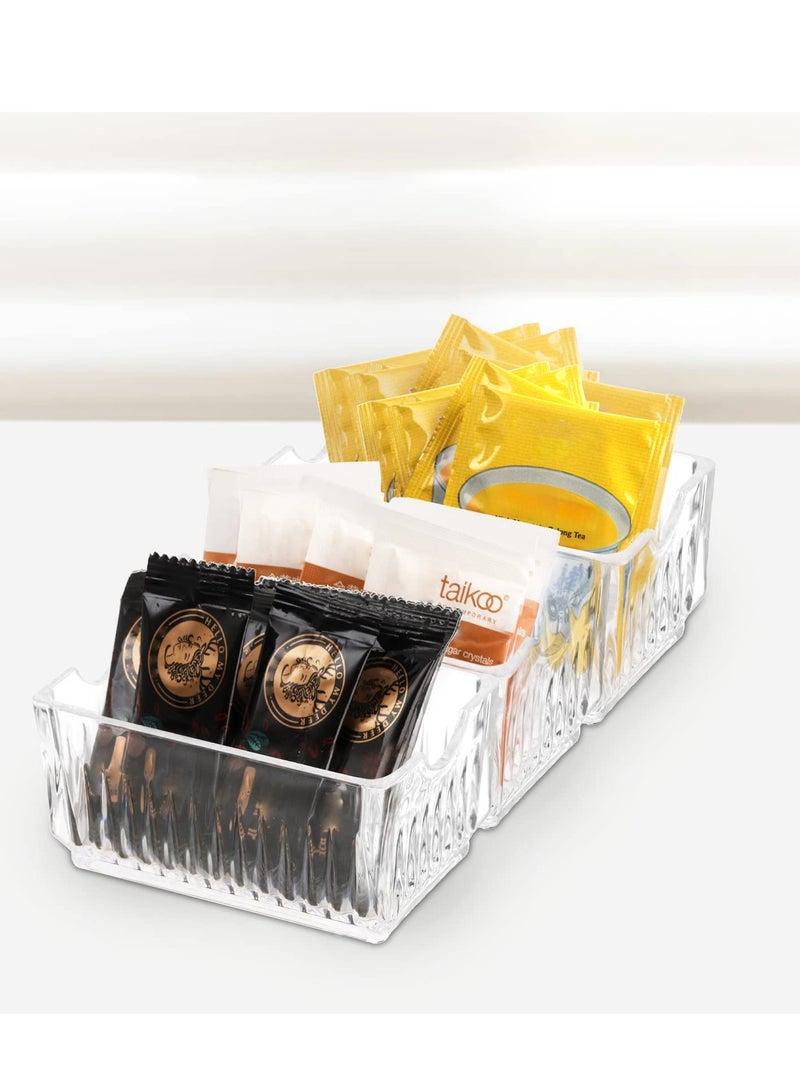 Clear Acrylic Sugar and Tea Bag Organizer, 6 Pack Condiment Holder for Countertop, Drawer, and Coffee Bar - Image 2