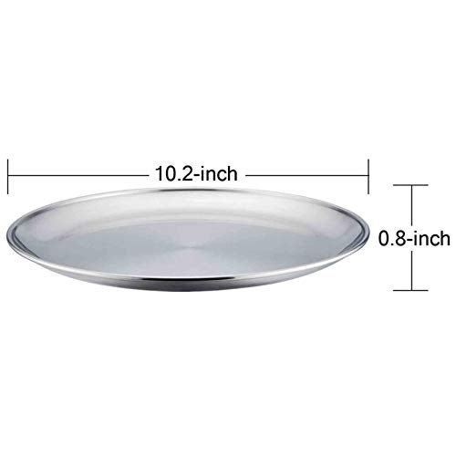 TeamFar Pizza Pan, 10 inch Pizza Pans Pizza Tray Stainless Steel for Oven Baking, Non Toxic & Healthy, Heavy Duty & Dishwasher Safe - Set of 3 - Image 2