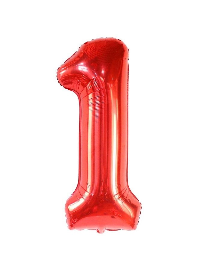 KATCHON Red One Balloon For First Birthday Big 40 Inch ; Berry First Birthday Party Supplies ; 1 Balloon For First Birthday ; Berry First Birthday Decorations ; 1St Birthday Decorations For Boys  - Image 2