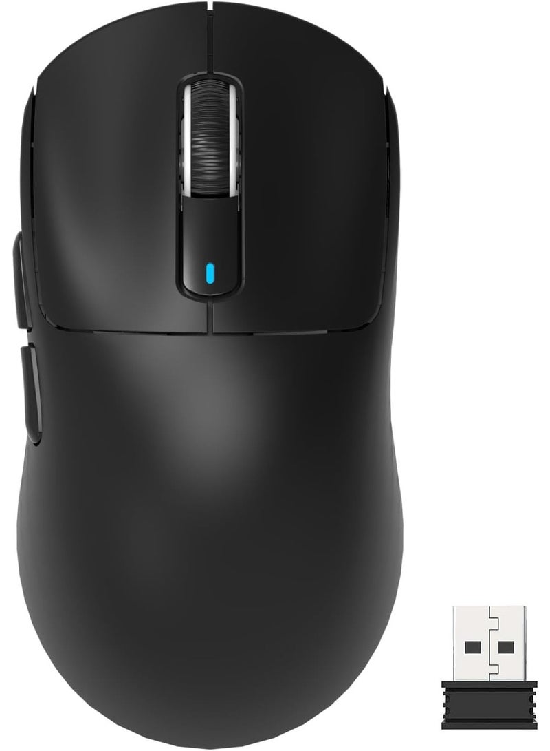 هجوم القرش ماوس ألعاب لاسلكي خفيف الوزن X3 مع وضع ثلاثي 2.4 جيجاهرتز/USB-C سلكي/بلوتوث، 26 ألف نقطة في البوصة، مستشعر بصري PAW3395، مفتاح Kailh GM8.0، 5 أزرار قابلة للبرمجة لأجهزة الكمبيوتر الشخصية/ويندوز/ماك - أسود - Image 1