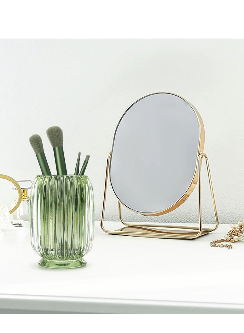 Excefore Makeup Brush Holder Organizer, Glass Makeup Holder, Eyebrow Pencil Storage Cup Holder, Pen Pencil Holder Organizer for Vanity, Bathroom Counter, for Office, Classroom, Home, Green - Image 5