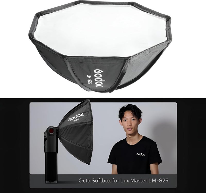 Godox LM-S25 Mini Octagonal Softbox Diffuser Compatible with Lux Master Retro Camera Flash - Image 3