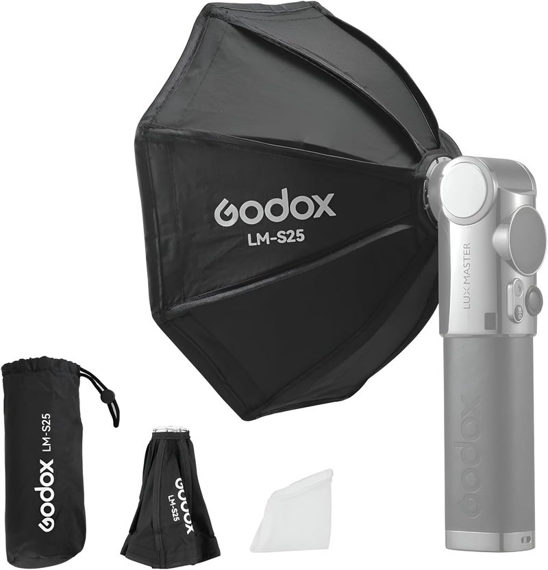 Godox LM-S25 Mini Octagonal Softbox Diffuser Compatible with Lux Master Retro Camera Flash - Image 1