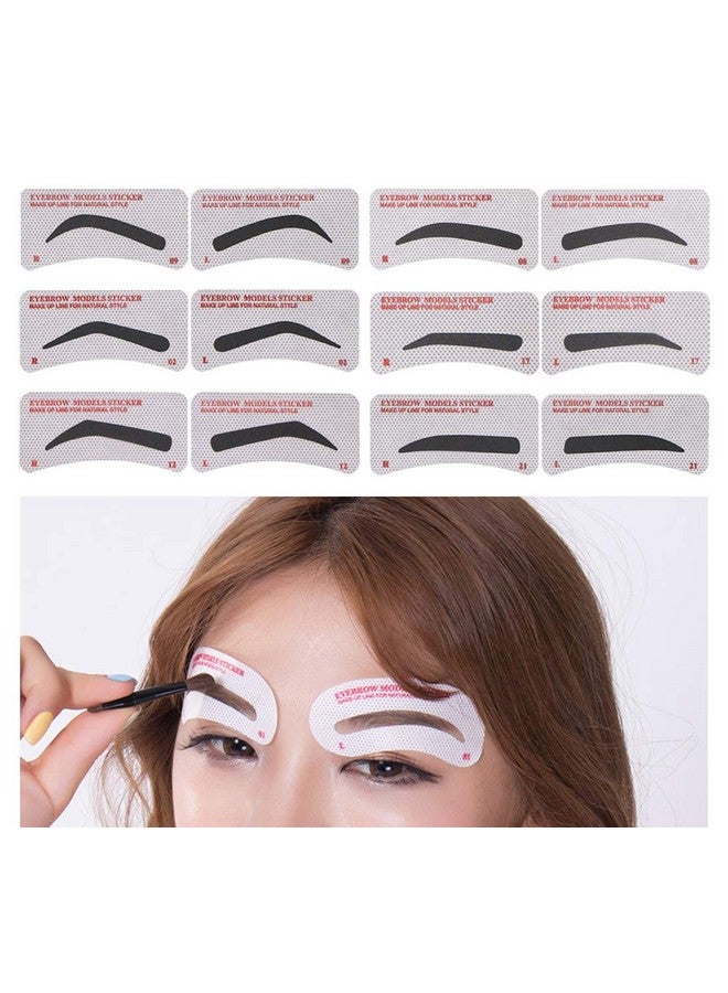 GOETOR 60 Pcs Eyebrow Stencils 6 Styles Non Woven Shaping Grooming Stencil Kit Eyebrow Drawing Guide Makeup Template Diy Tools For Beginners - Image 2
