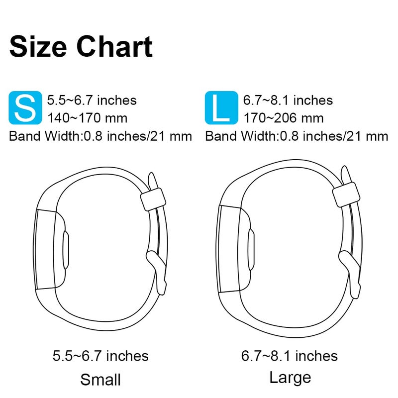 Tobfit 6 PACK Sport Bands Compatible with Fitbit Charge 2 Bands for Women Men, Soft Silicone Waterproof Straps Replacement Wristbands for Fitbit Charge 2 / Charge 2 HR Fitness Tracker, Small - Image 4