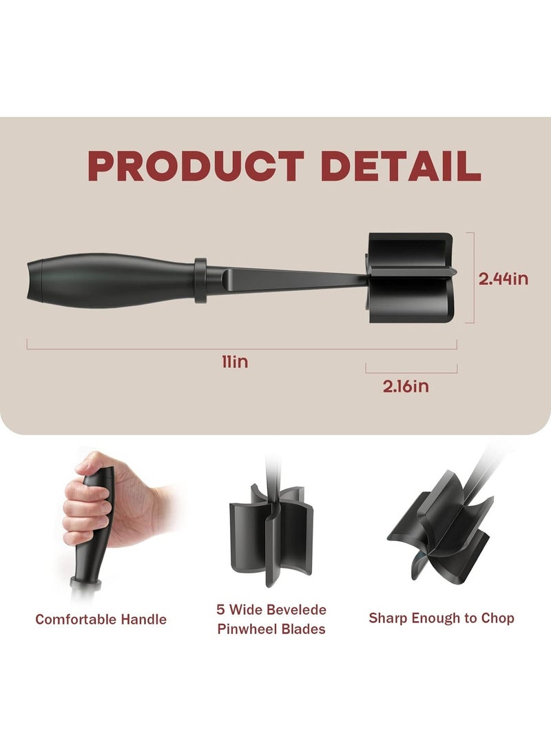 Premium Heat Resistant Meat Chopper for Hamburger & Ground Meat, 5-Blade Nylon Food Masher, Non-Stick Mix Chopper for Kitchen Cooking - Image 5