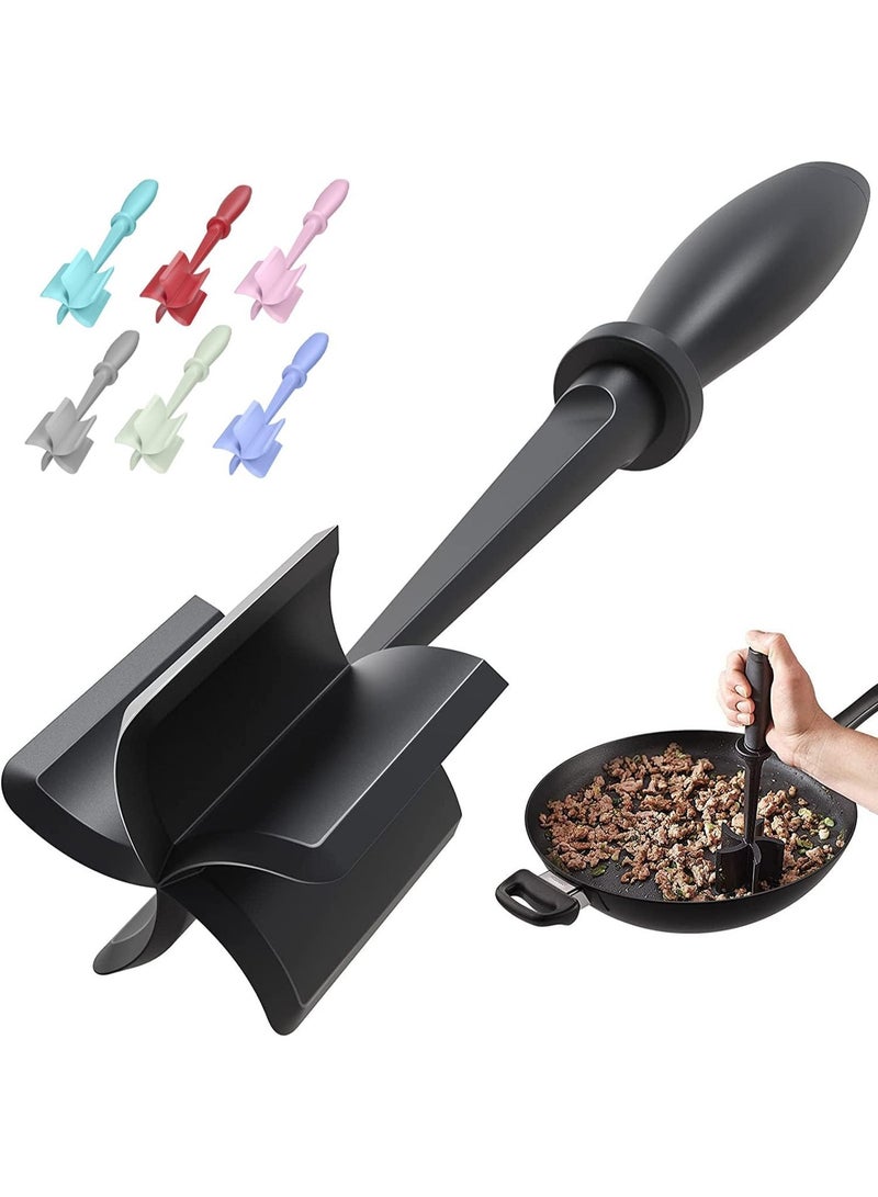 Premium Heat Resistant Meat Chopper for Hamburger & Ground Meat, 5-Blade Nylon Food Masher, Non-Stick Mix Chopper for Kitchen Cooking - Image 1