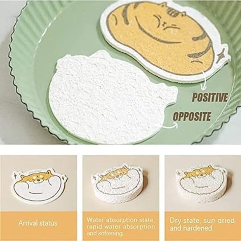 KITQO Cleaning Dish Sponge for Kitchen Reusable Compressed Wood Pulp Cleaning SpongesQuick Drying Non Scratch Sponge for Use in Kitchens Bathroom More Pack of 4 - Image 5