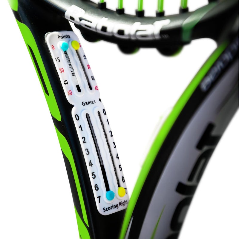 Scoring Right Portable Tennis Racket and Padel Scorekeeper, Easily Mounted Small Score Board to Keep Score of Points, Games, and Sets, ITF Conforming and Lightweight Mini Score Keeper, 1.9g, White - Image 1