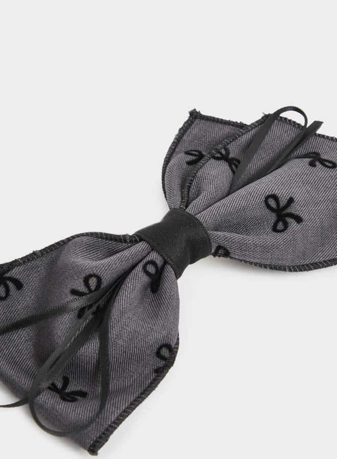 ستايلي مشبك شعر بشريط مطبوع على شكل فيونكة - Image 3