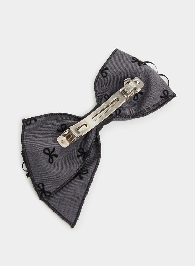 ستايلي مشبك شعر بشريط مطبوع على شكل فيونكة - Image 2