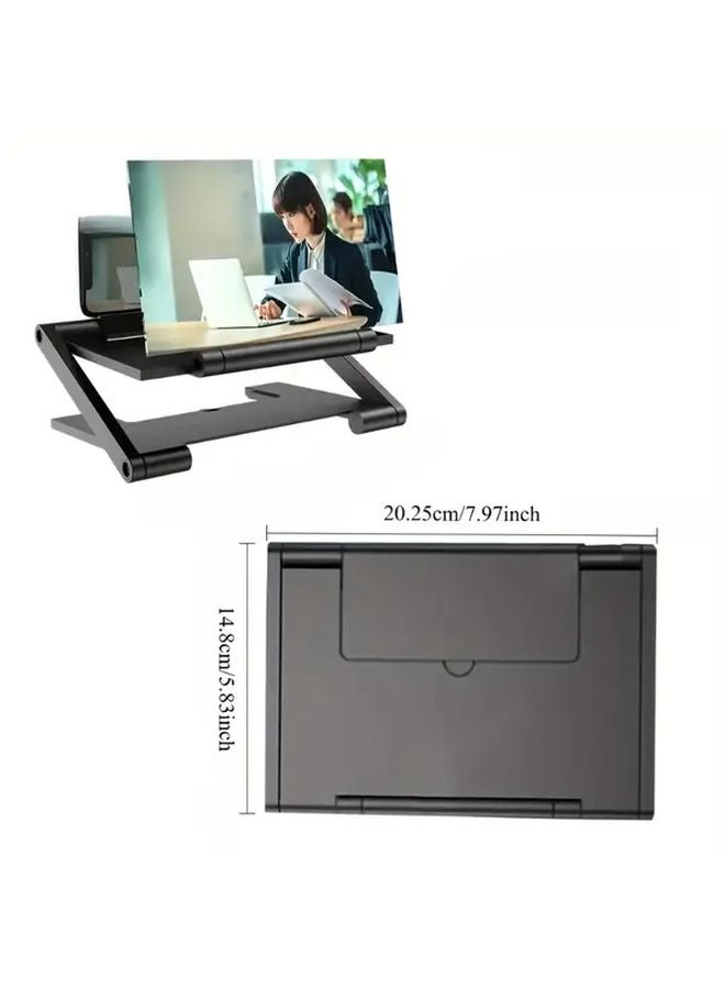 مكبر الهاتف الذكي الأسود 8 بوصة، مكبر فيديو عالي الدقة مع آلية انزلاقية لألعاب الآيفون والقراءة - Image 3