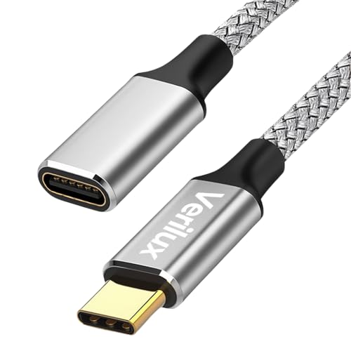 Verilux® PD 100W Type C Extension Cable, 0.5M USB C Male to Female Extension Cable Support 10Gbps Data Transfer, 4K@60Hz HD Video Output Compatible with iPhone 17/16/15, iPad Pro, MacBook Pro, Dell - Image 1