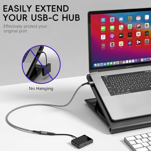 Verilux® PD 100W Type C Extension Cable, 0.5M USB C Male to Female Extension Cable Support 10Gbps Data Transfer, 4K@60Hz HD Video Output Compatible with iPhone 17/16/15, iPad Pro, MacBook Pro, Dell - Image 2