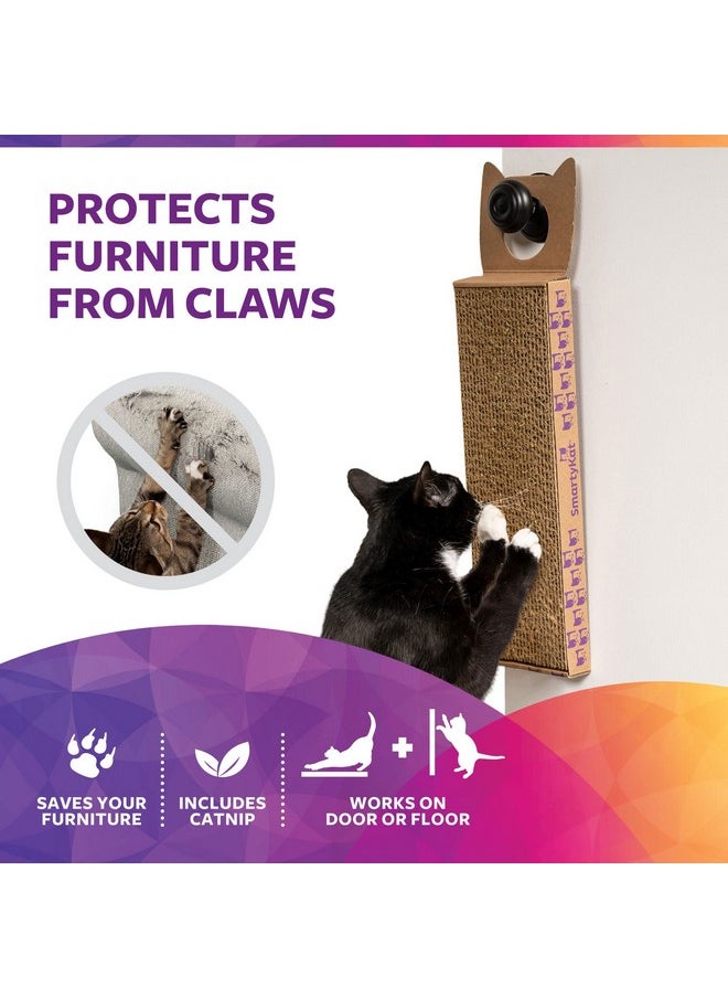 SmartyKat SmartyKat Scratch Up Corrugated Hanging Cat Scratcher, Catnip Infusion Technology - Brown, Single Wide  - Image 4