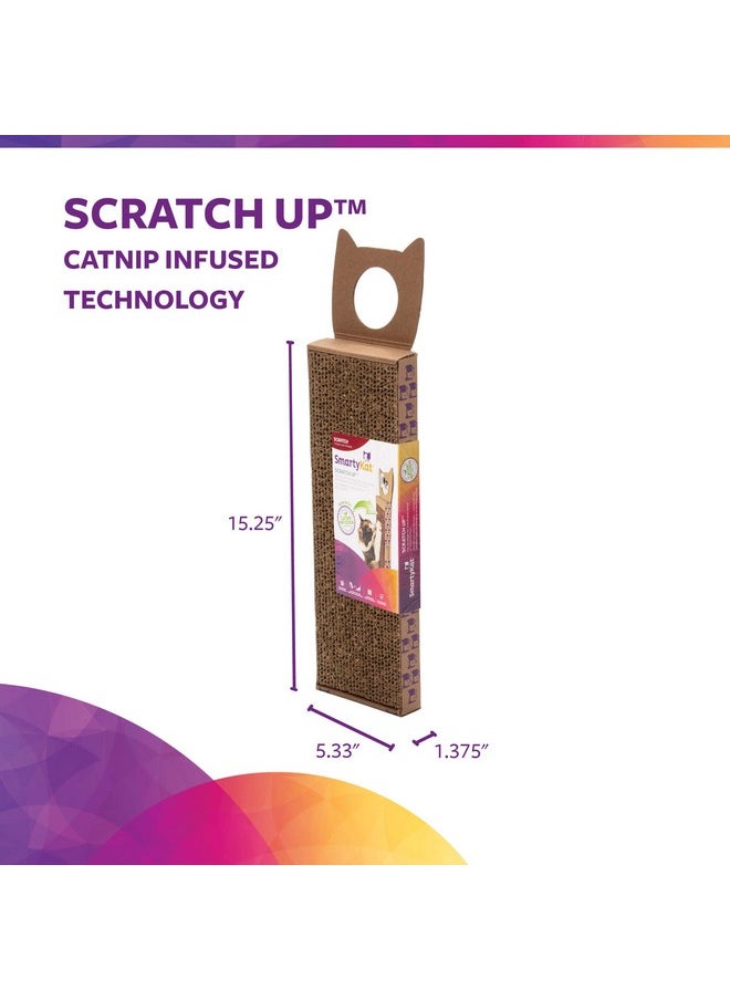 SmartyKat SmartyKat Scratch Up Corrugated Hanging Cat Scratcher, Catnip Infusion Technology - Brown, Single Wide  - Image 3