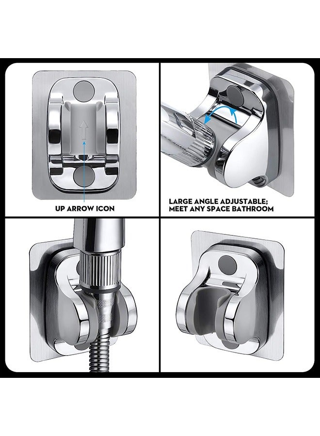 Strong Adhesive Shower Holder, Adjustable Handheld Shower Holder Wall Mount Shower Bracket by, No Tools Required and Easy Installation, Finish  - Image 4
