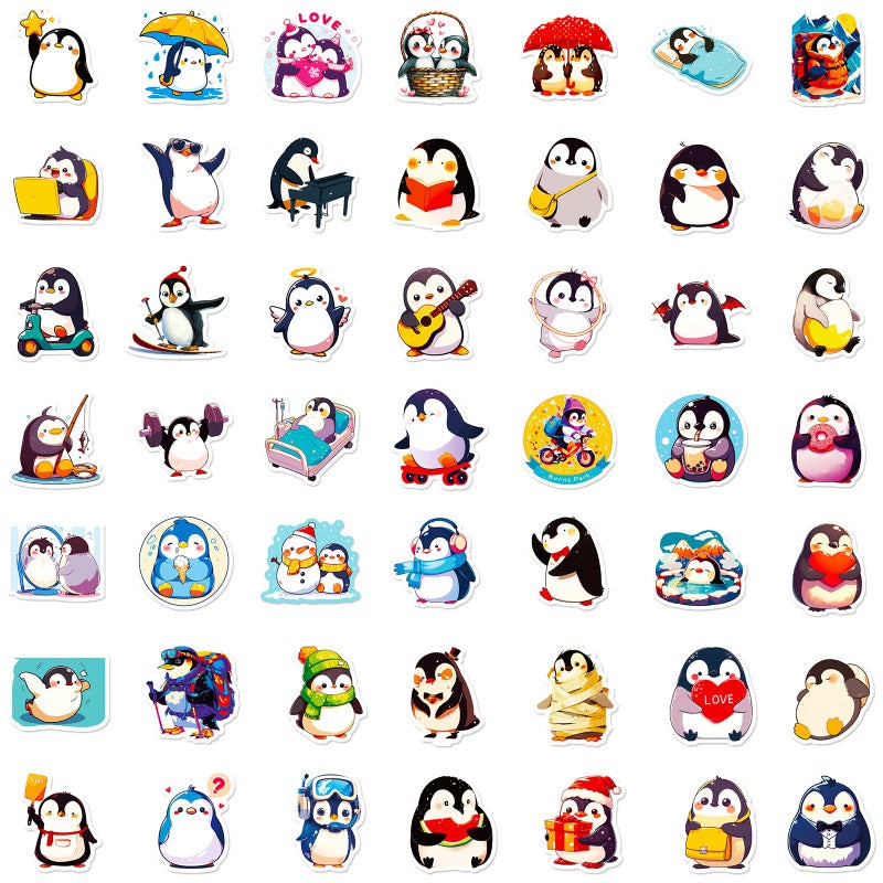 Qitiieli 100 Pcs Penguin Stickers  Cute Animal Decoration Vinyl Waterproof Sticker For Water Bottle Laptop Guitar Phone Skateboard  Kids Gifts  2025 Friend Penguin Decor  For Teen Childrens Girls - Image 2
