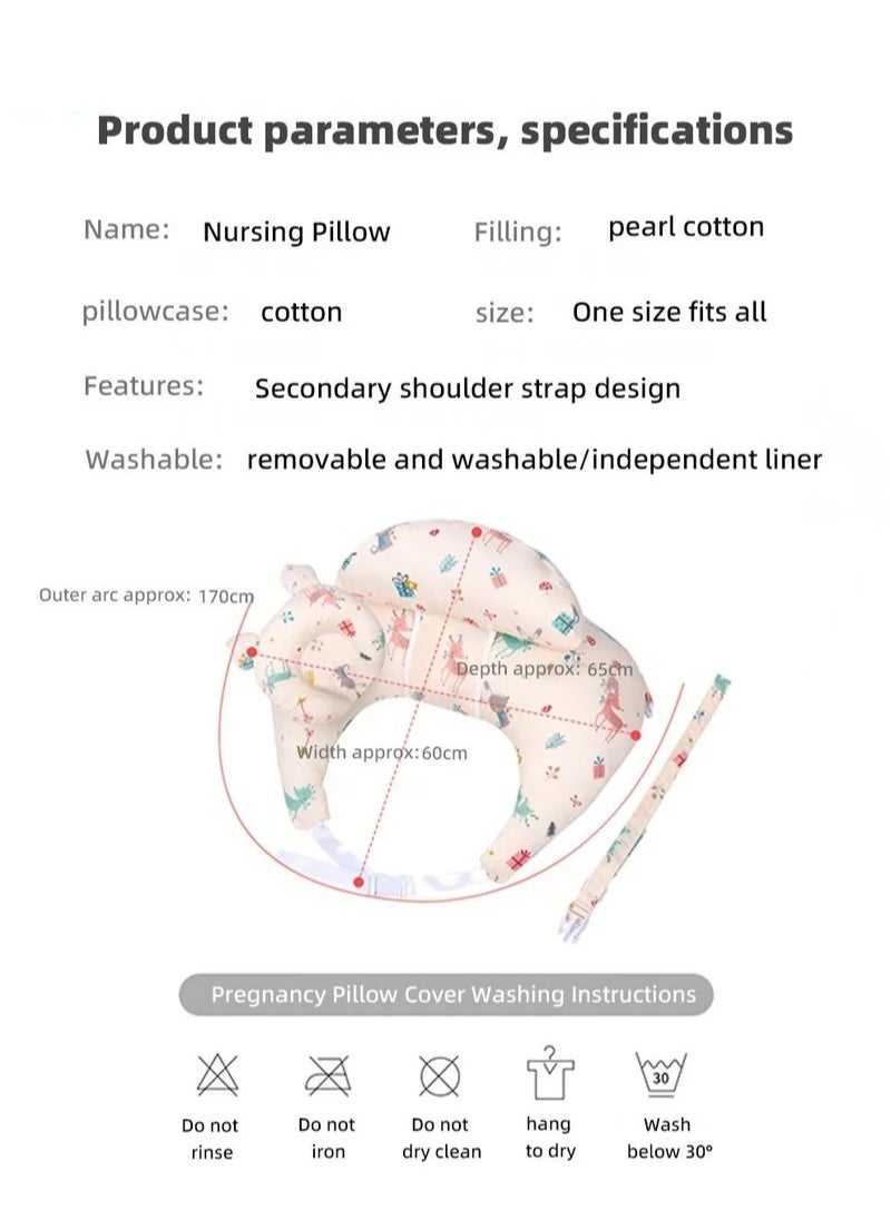 MIXDE Nursing Pillow for Breastfeeding, Multi-Functional Original Plus Size Breastfeeding Pillows Give Mom and Baby More Support, with Adjustable Waist Strap and Removable Cotton Cover  - Image 2