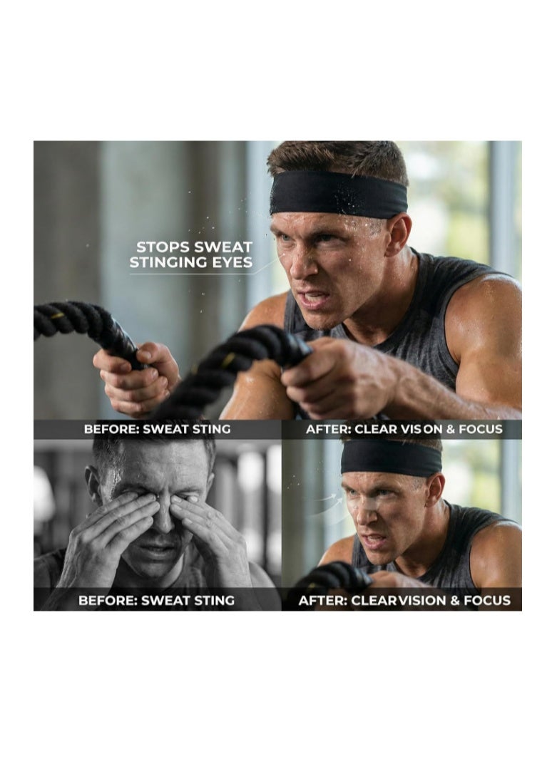 Acozycoo Running Headband,5Pack,Mens Sweatband Sports Headband for Running,Cycling,Basketball,Yoga,Fitness Workout Stretchy Unisex Hairband - Image 4