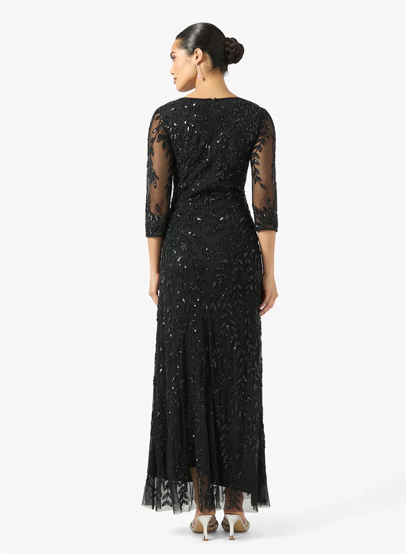Frock and Frill V-Neck Sequin Maxi Dress