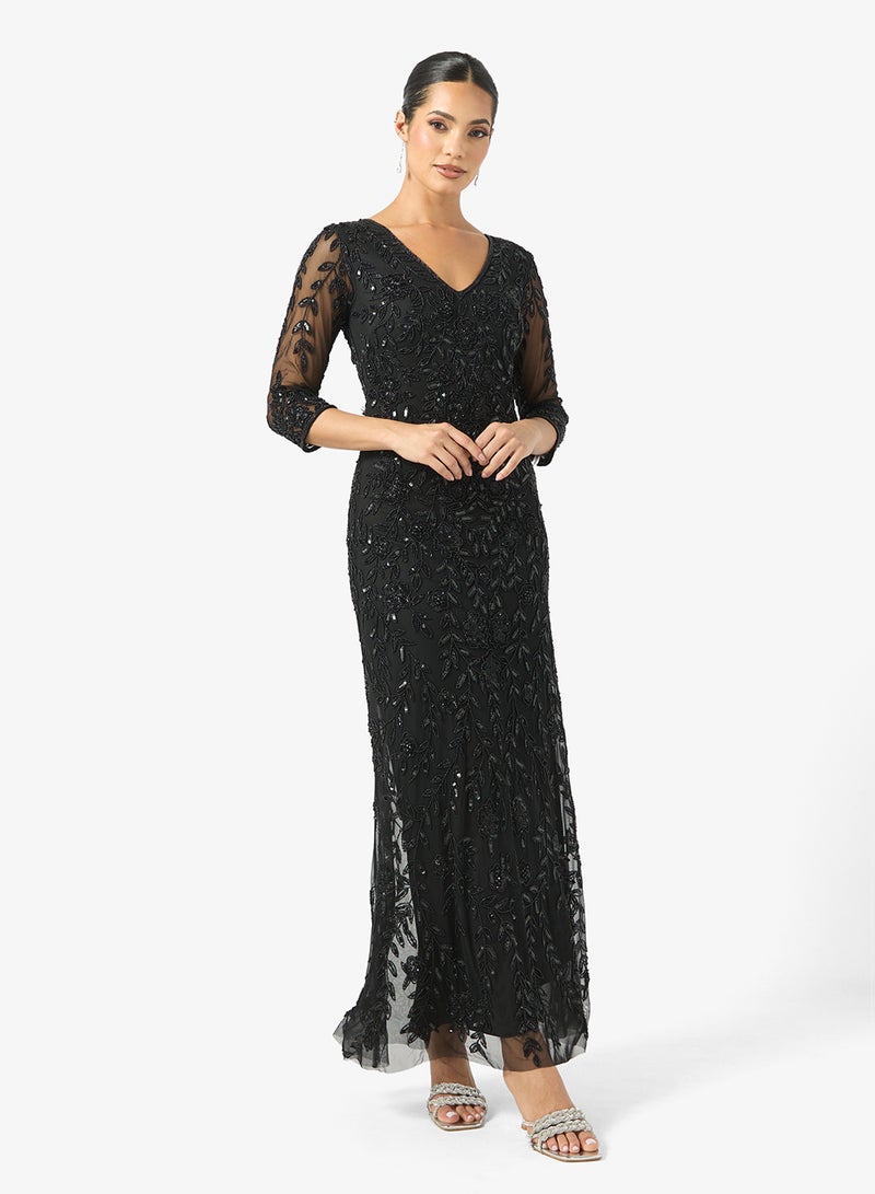 Frock and Frill V-Neck Sequin Maxi Dress - Image 1