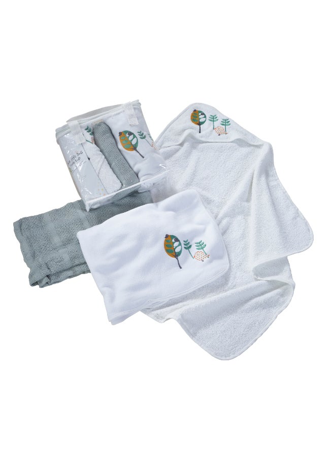 كايندر فالي حزمة مناشف بغطاء للرأس من قماش ثري ليتل بيردز - Image 2