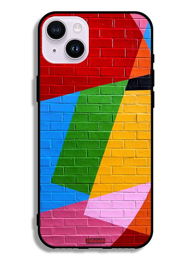 Tolwak Apple iPhone 14 Protective Case Colorful Wall Painting - Image 2