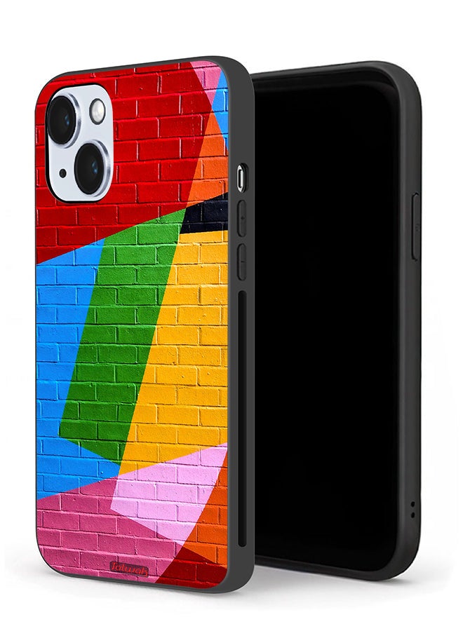 Tolwak Apple iPhone 14 Protective Case Colorful Wall Painting - Image 1