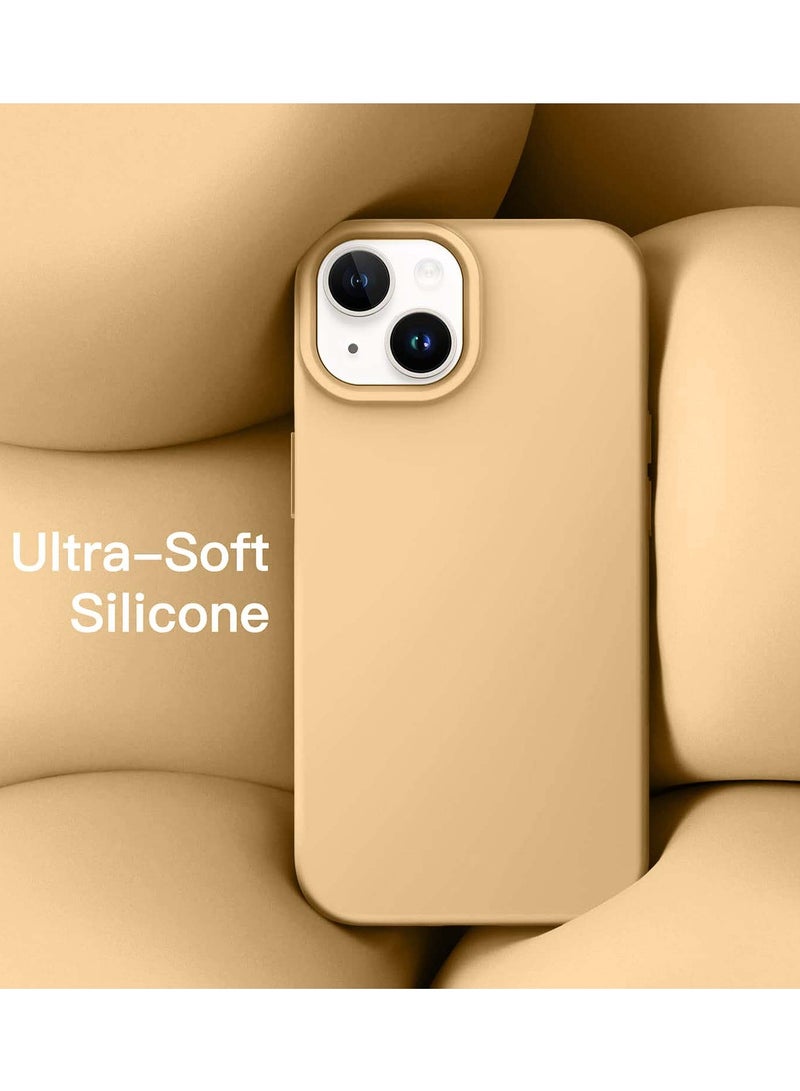 Techie غطاء خلفي ناعم سلس من السيليكون بتقنية مغناطيسية مدمجة، مع بطانة ميكروفايبر داخلية لآيفون 14 - بيج - Image 4