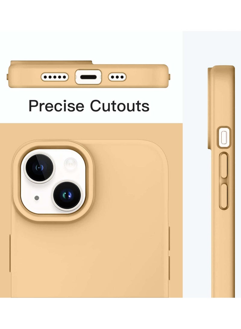 Techie غطاء خلفي ناعم سلس من السيليكون بتقنية مغناطيسية مدمجة، مع بطانة ميكروفايبر داخلية لآيفون 14 - بيج - Image 3