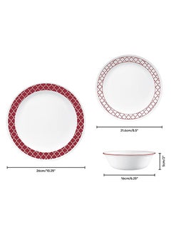 Corelle 12-Piece Crimson Trellis Dinnerware Set  - Image 2