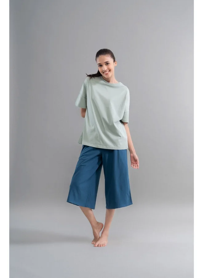 NeceSera Sage Teal Cotton Culotte Set