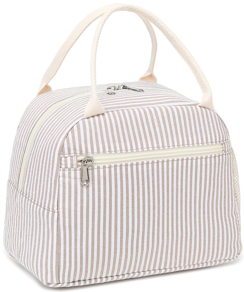 LEDAOU Lunch Box for Women Insulated Lunch Bag Corduroy Lunch Tote Bags Leakproof Cooler Lunch Case for Travel Work Picnic - Image 1