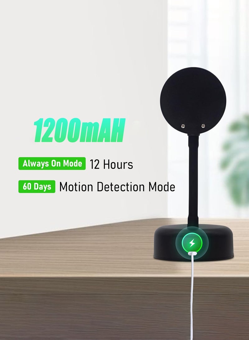 Wall Lamp Motion Sensor Picture Light Cat's Eye Bulb Rechargeable LED 360° Rotation Accent Lighting with Remote Control (Black) - Image 4