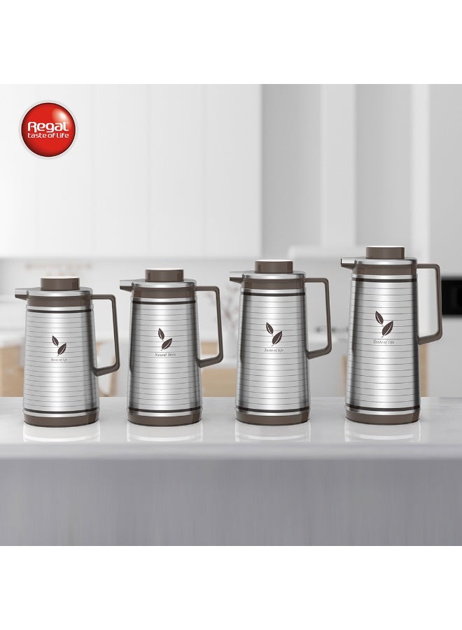 Regal by Ripple Stainless Steel Vacuum Flask | Insulated Beverage Server with Glass Liner | Hot & Cold Jug with Handle - Image 3