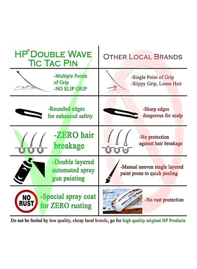 HP HIGH PROFILE 24-Piece Fashion Accessories Tic Tac Hair Clips for Women and Girl Black - Image 4