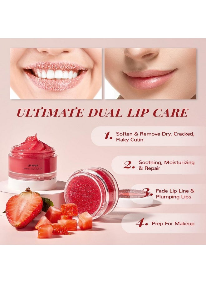 ANAI RUI - Anairui Lip Care Kitlip Mask & Lip Sugar Scrub Setovernight Lip Treatment Sleeping Mask & Lip Exfoliator Scrublip Balm Moisturizer For Dry Chapped Cracked Peel Lips Repair (Berries + Vc) - Image 1