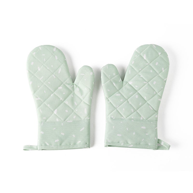 Thick Silicone Oven Mitts Heat Resistant Baking Gloves Aqua green Aqua green