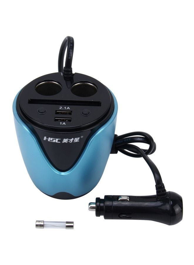 NIBEMINENT YC-19 Multi Functional Dual USB Car Charger Blue - Image 1