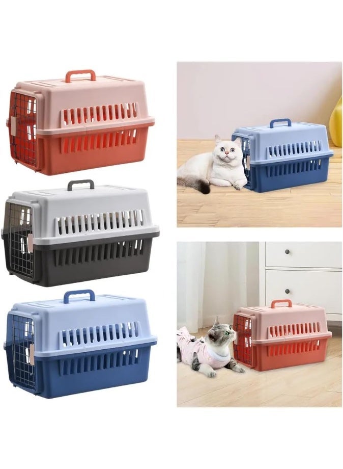 Portable Hard Sided Pet Carrier Carry Breathable Crate Puppy Cage Tote Transport Box Travel Kennel for Cats, Kitten,Dog,Trips Outdoor, Safety closure system, Aeration grids - Image 4