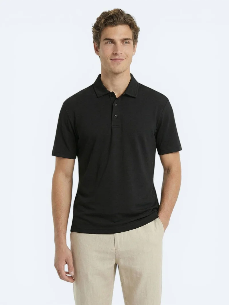 Kip Black Plain T-Shirt