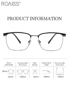 roaiss Blue Light Blocking Glasses Blue Light Filter Computer Reading Gaming TV Phones Browline Eyeglasses Fashion Anti Eyestrain Headache Eyewear for Men Women Black Silver Gray 54mm  - Image 4