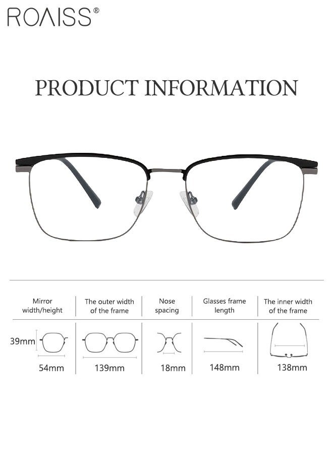 roaiss Blue Light Blocking Glasses Blue Light Filter Computer Reading Gaming TV Phones Browline Eyeglasses Fashion Anti Eyestrain Headache Eyewear for Men Women Black Silver Gray 54mm  - Image 4