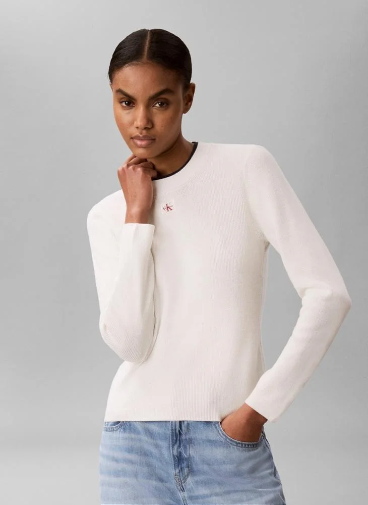 Calvin Klein Jeans Textured Knit Long Sleeve Top