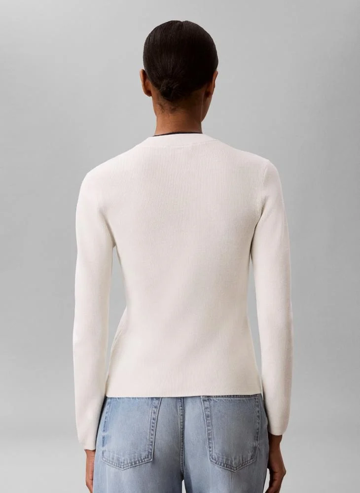 Calvin Klein Jeans Textured Knit Long Sleeve Top